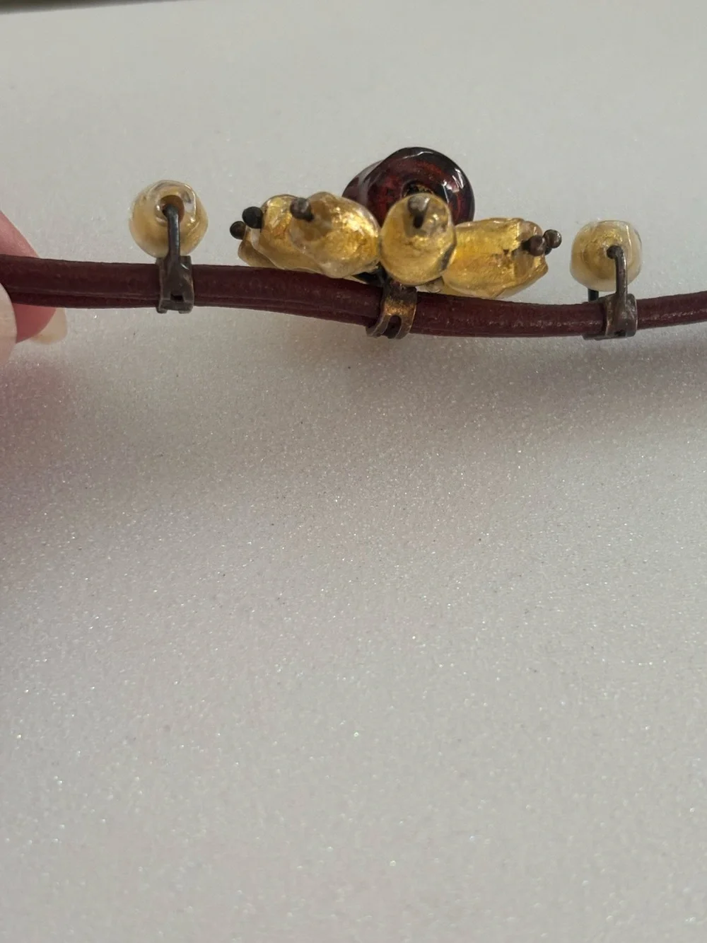 Antica Murrina Sterling Silver + Murano Glass + Leather Bracelet